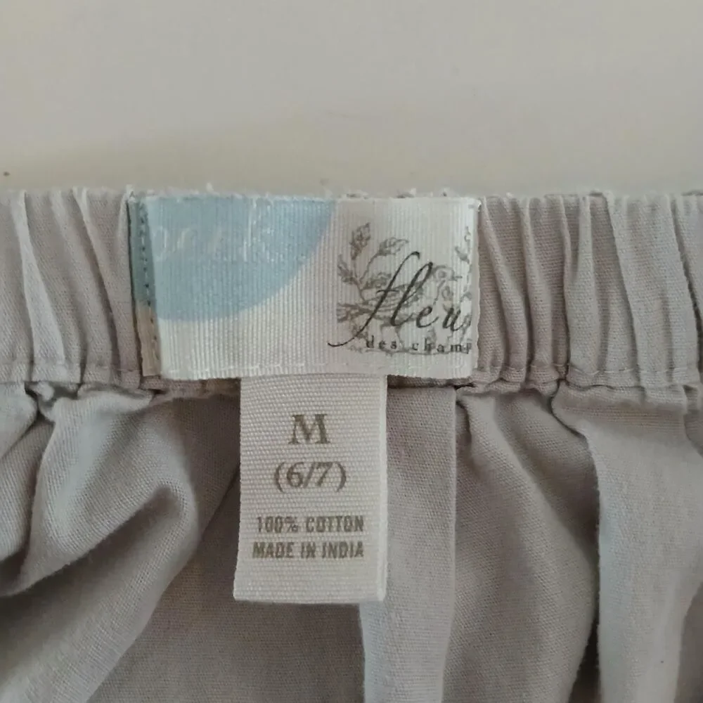 Fleur Deschamps Boho Embroidered Cotton Skirt Girls Size M 6/7 Cottage Fairy